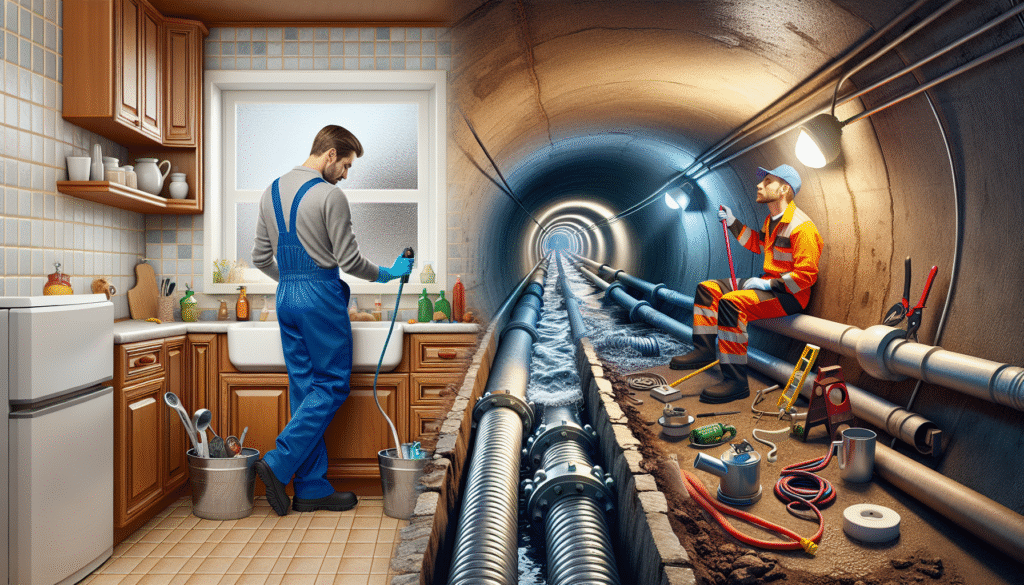 what is the difference between drain cleaning and sewer cleaning?