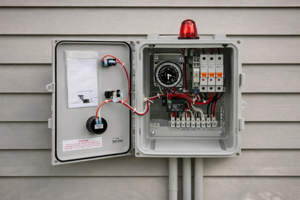 Septic control panel installation Septic control panel installation