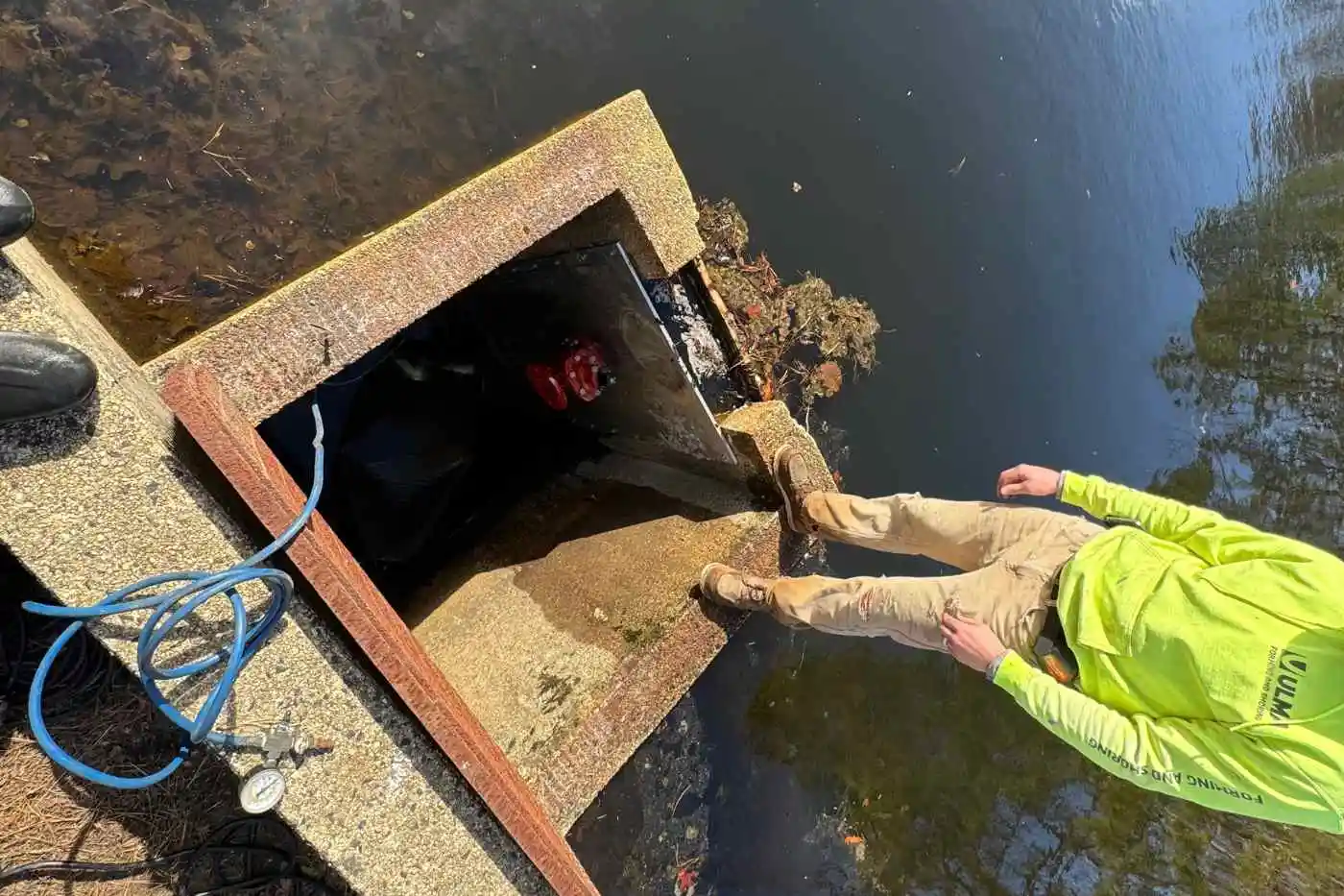 Septic drain field repair in Evesham, NJ with soil excavation and pipe replacement.
