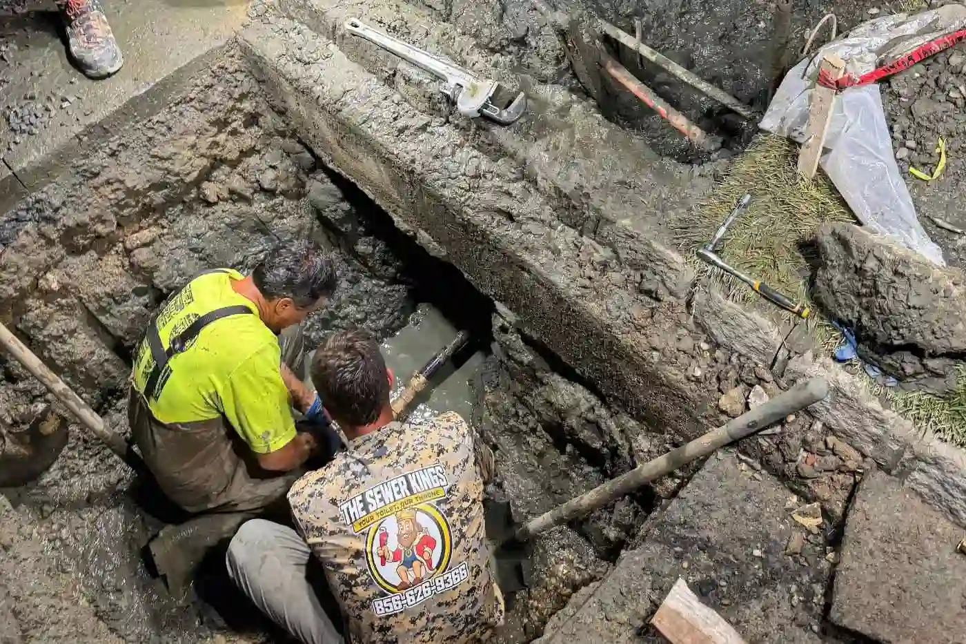 Septic tank replacement Septic tank replacement in Evesham, NJ where an old unit is being removed and upgraded.