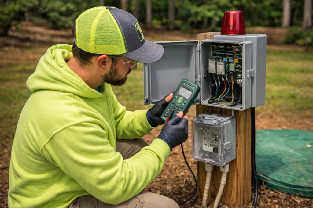 Septic alarm installation Septic alarm installation