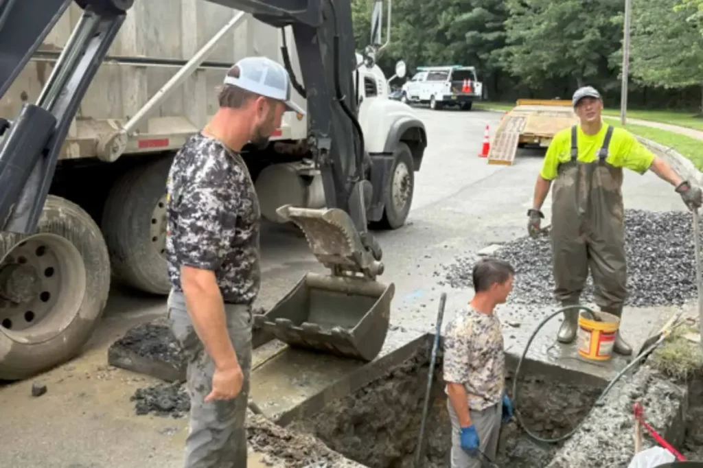 Emergency drain service being performed by The Sewer Kings in South Jersey