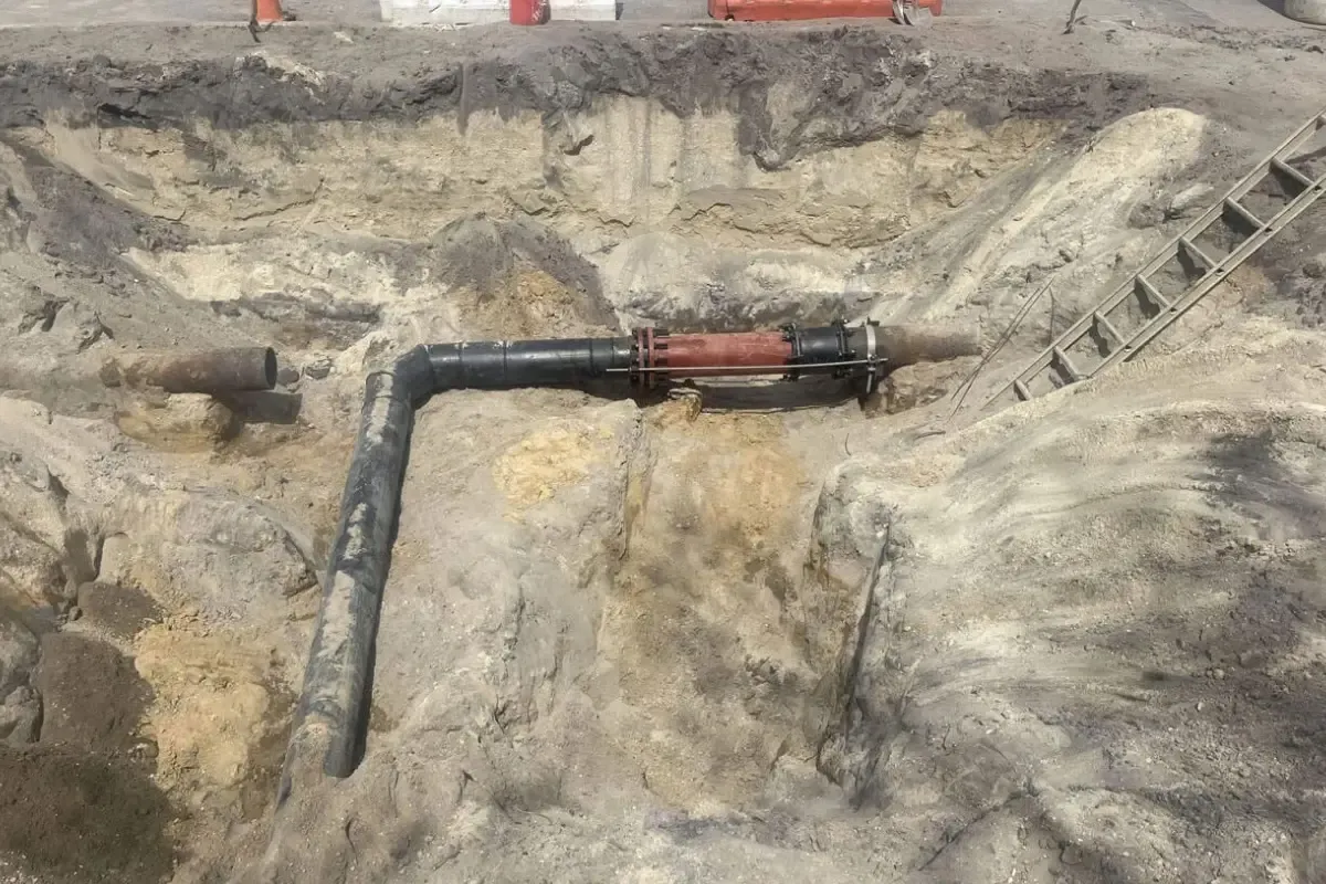 Tree root removal from a residential sewer line in New Jersey