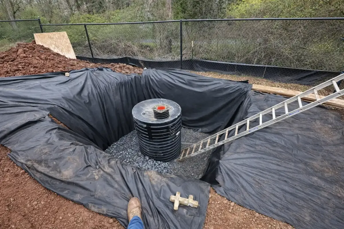 Septic system evaluation showing tank placement at an Evesham, NJ property
