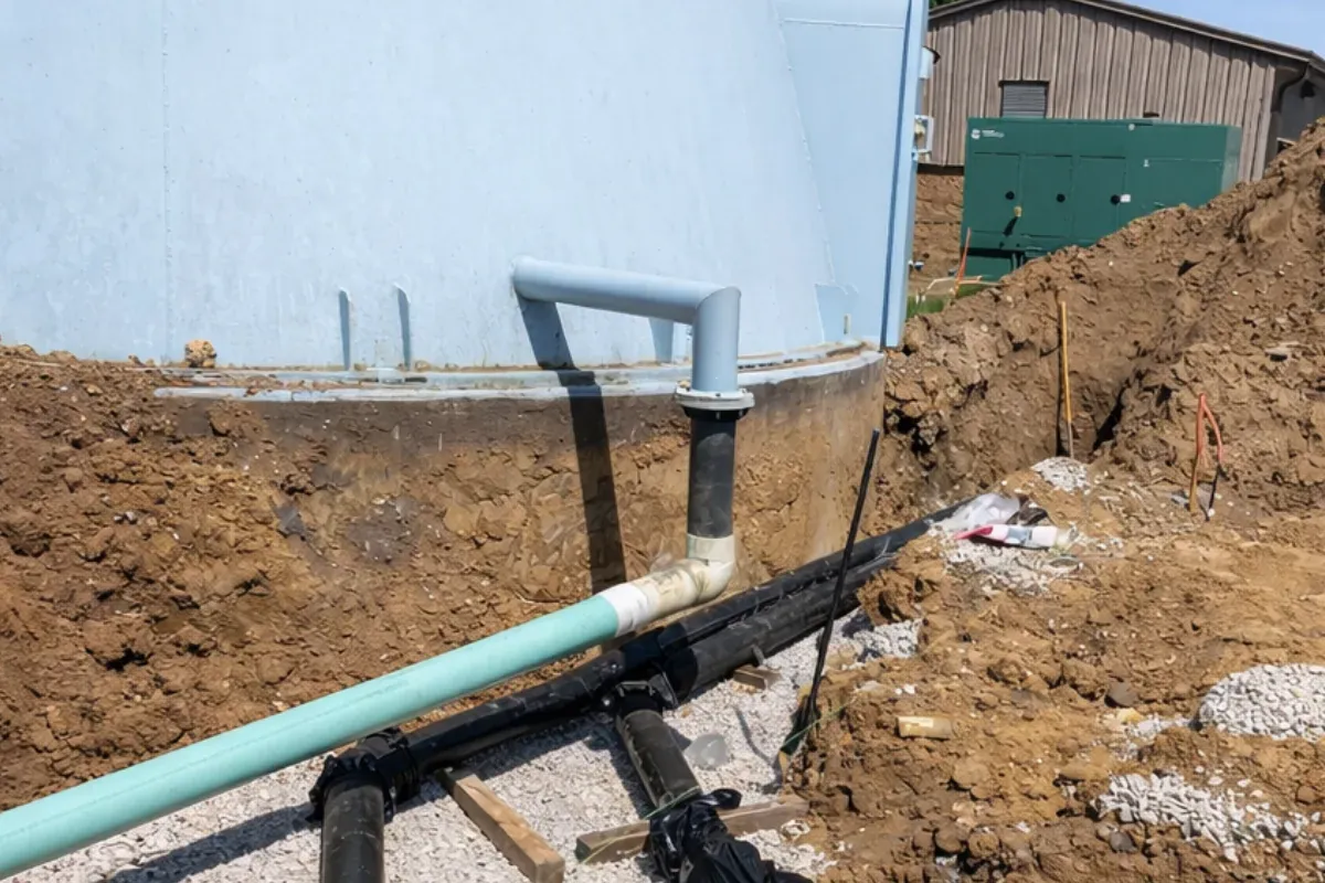 Drain Cleaning near Greenway Village Apartments, NJ Drain line connection at a building foundation near Greenway Village Apartments, NJ
