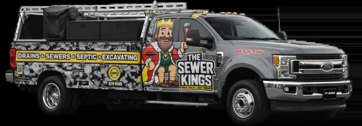 How Do You Get Rid of Drain Flies? The Sewer Kings service truck used for drain cleaning in South Jersey